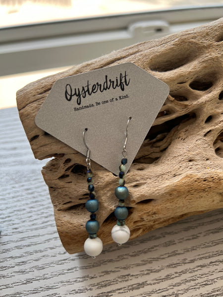 Earrings Blue Druzy Gulf Shores City Store