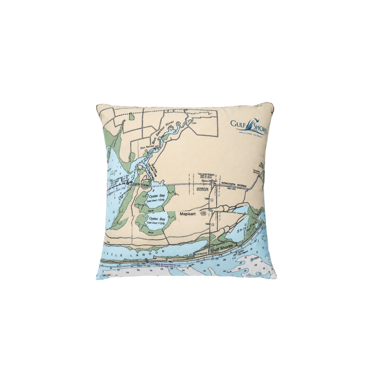 Gulf Shores Map Pillow