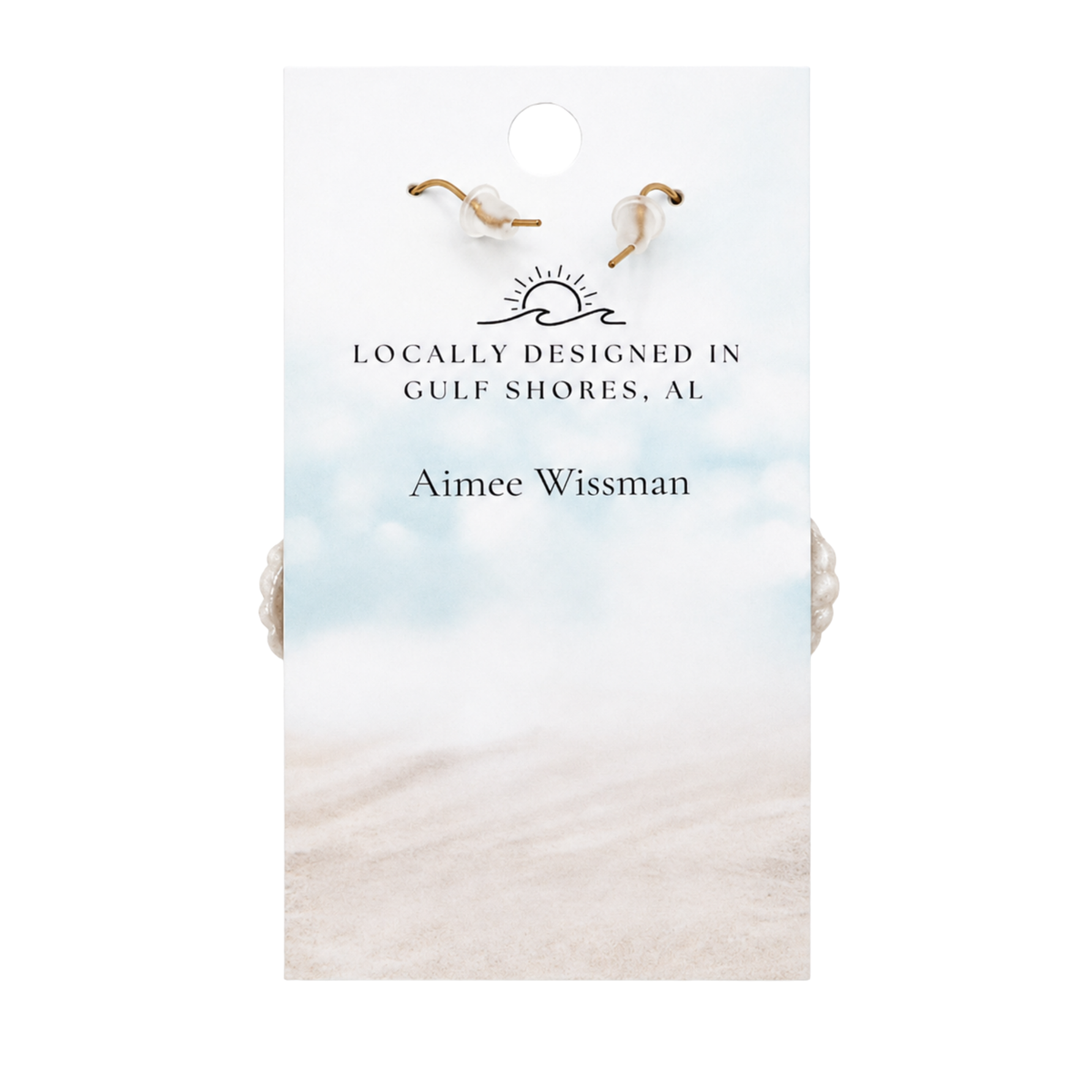 Clay Shell with Pearl Earrings