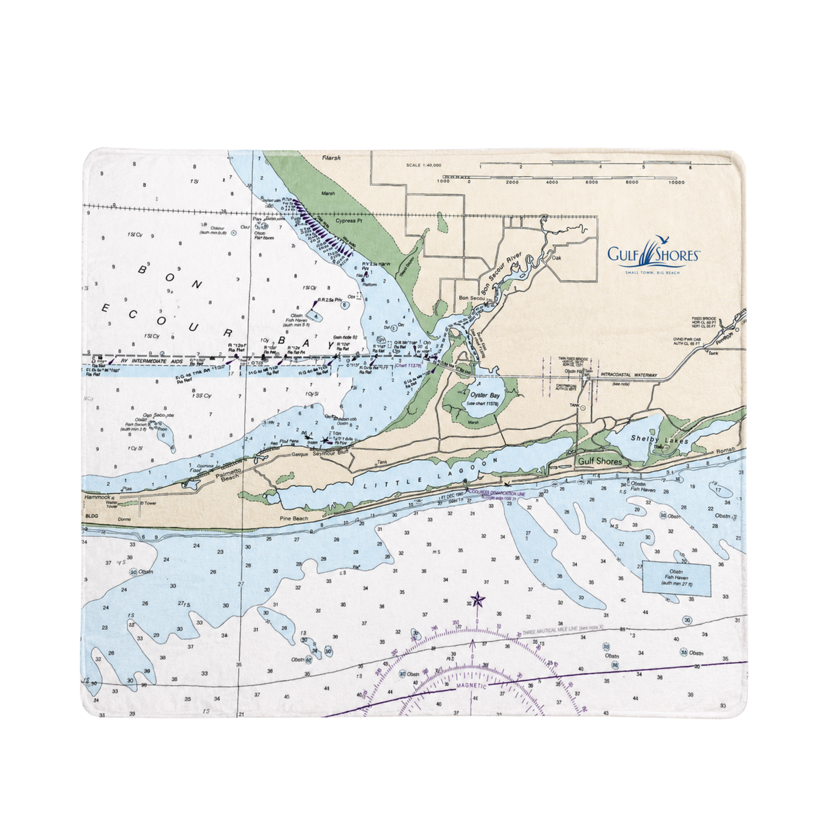 Gulf Shores Map Blanket