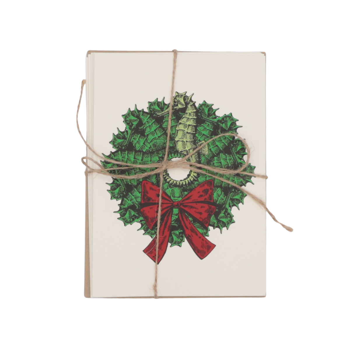 (6ct) Christmas Card- Seahorse Wreath