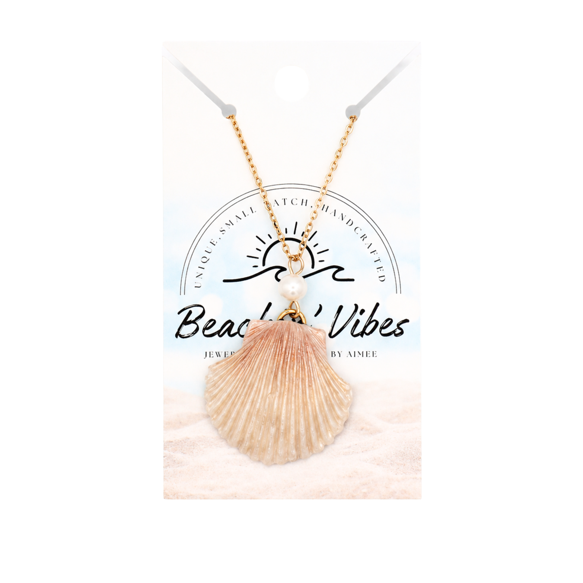 Clay Shell with Pearl Necklace