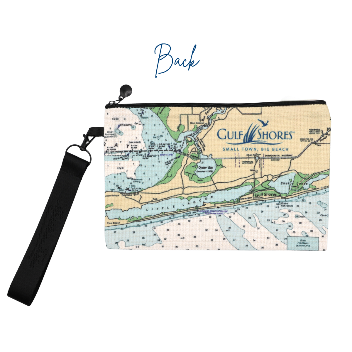 Gulf Shores Map Wristlet Bag