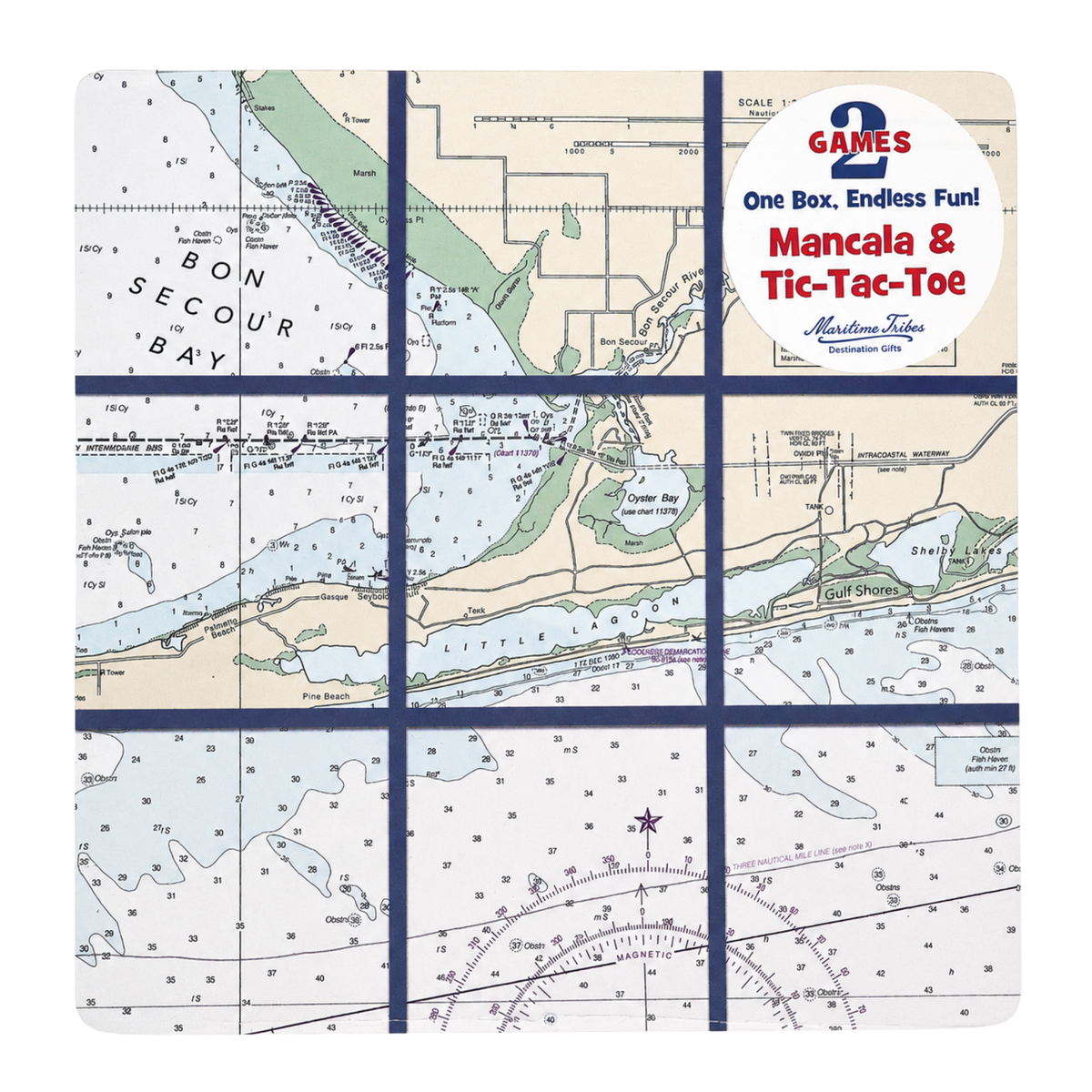Gulf Shores Map Tic Tac Toe & Mancala
