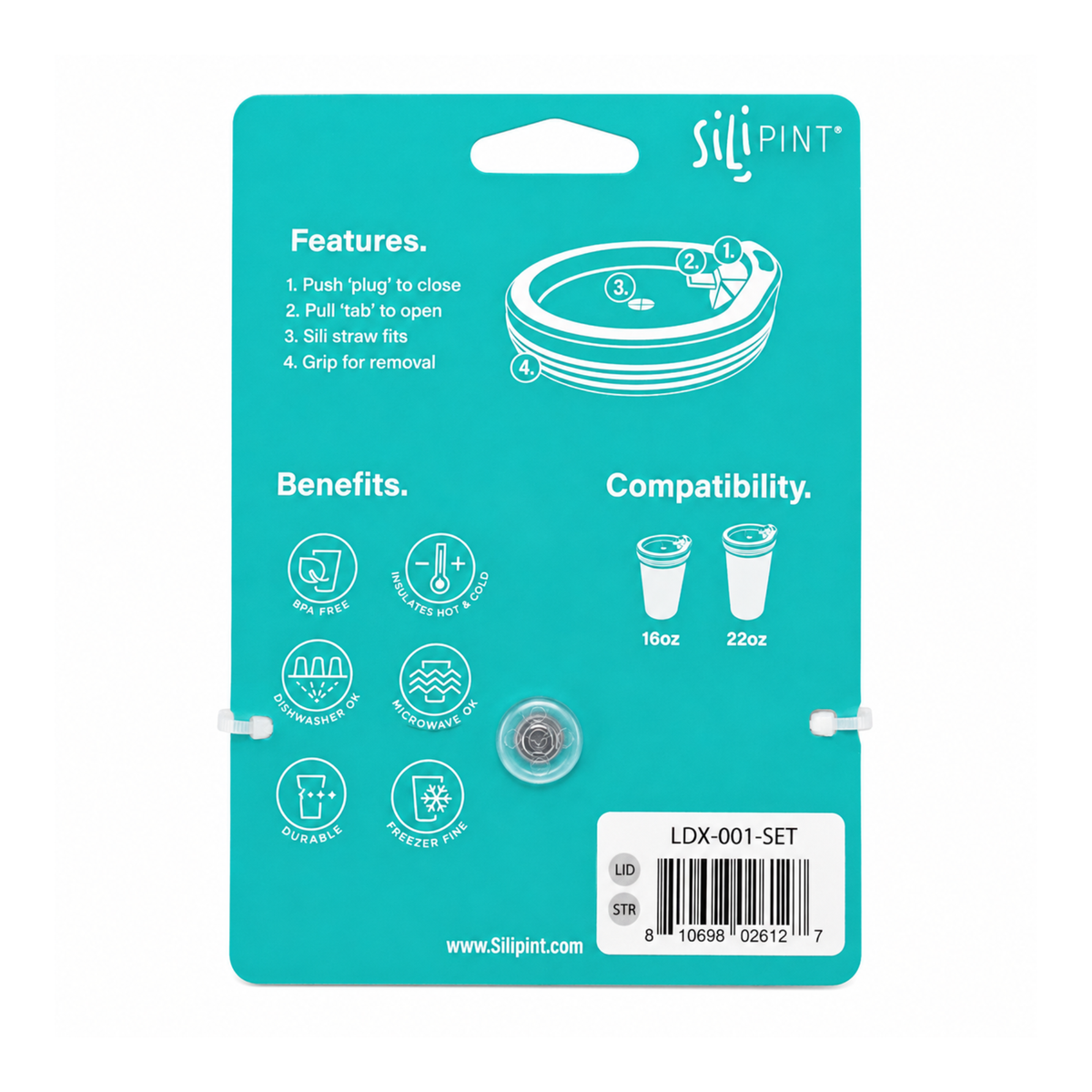Silipint Lid & Straw Combo