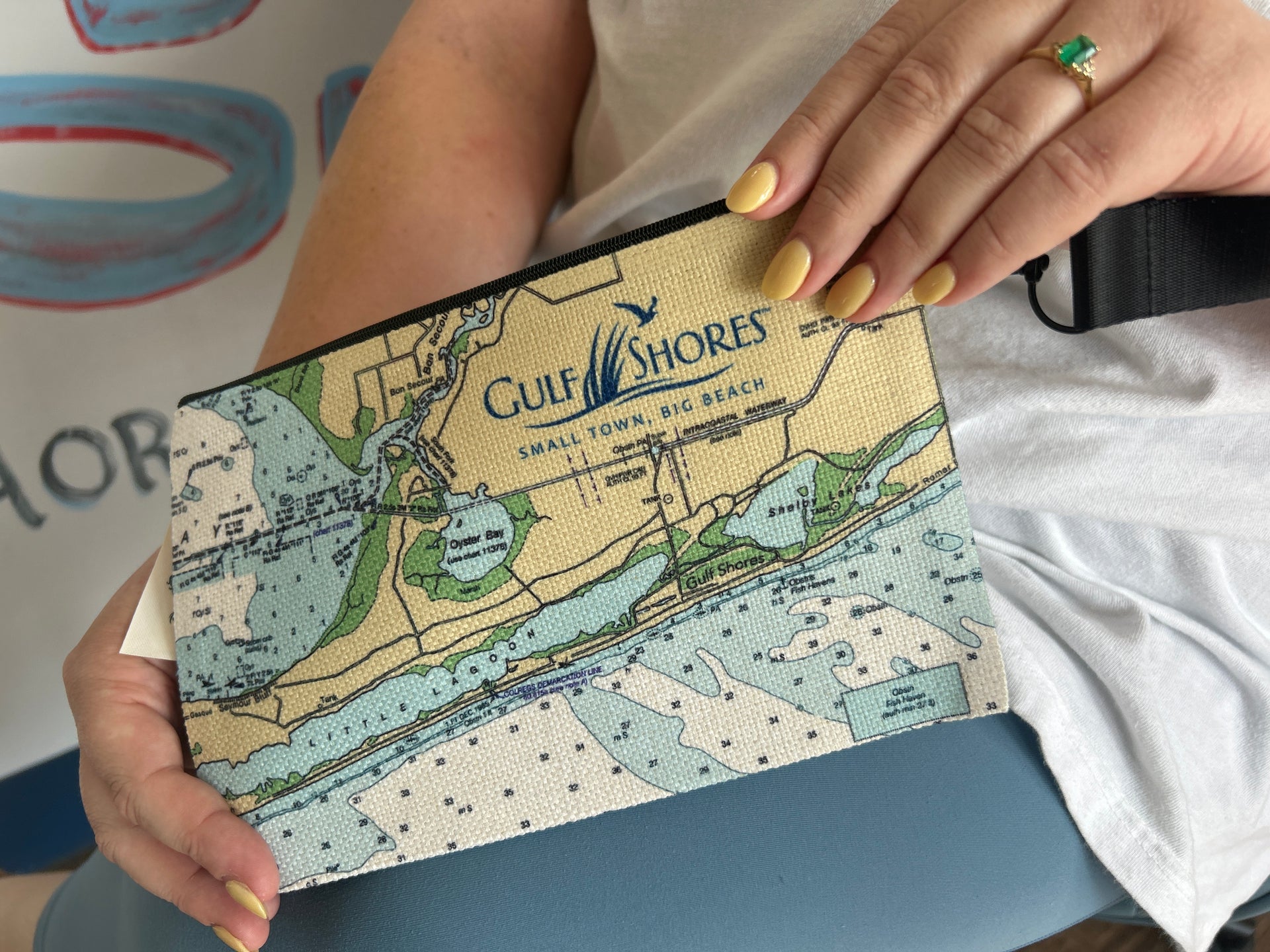 Gulf Shores Map Wristlet Bag