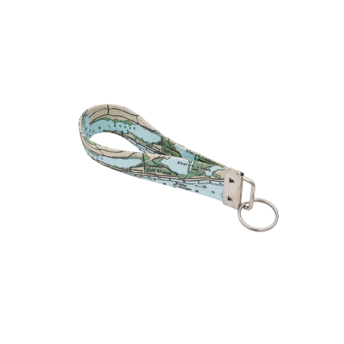Gulf Shore Map Wristlet Keychain