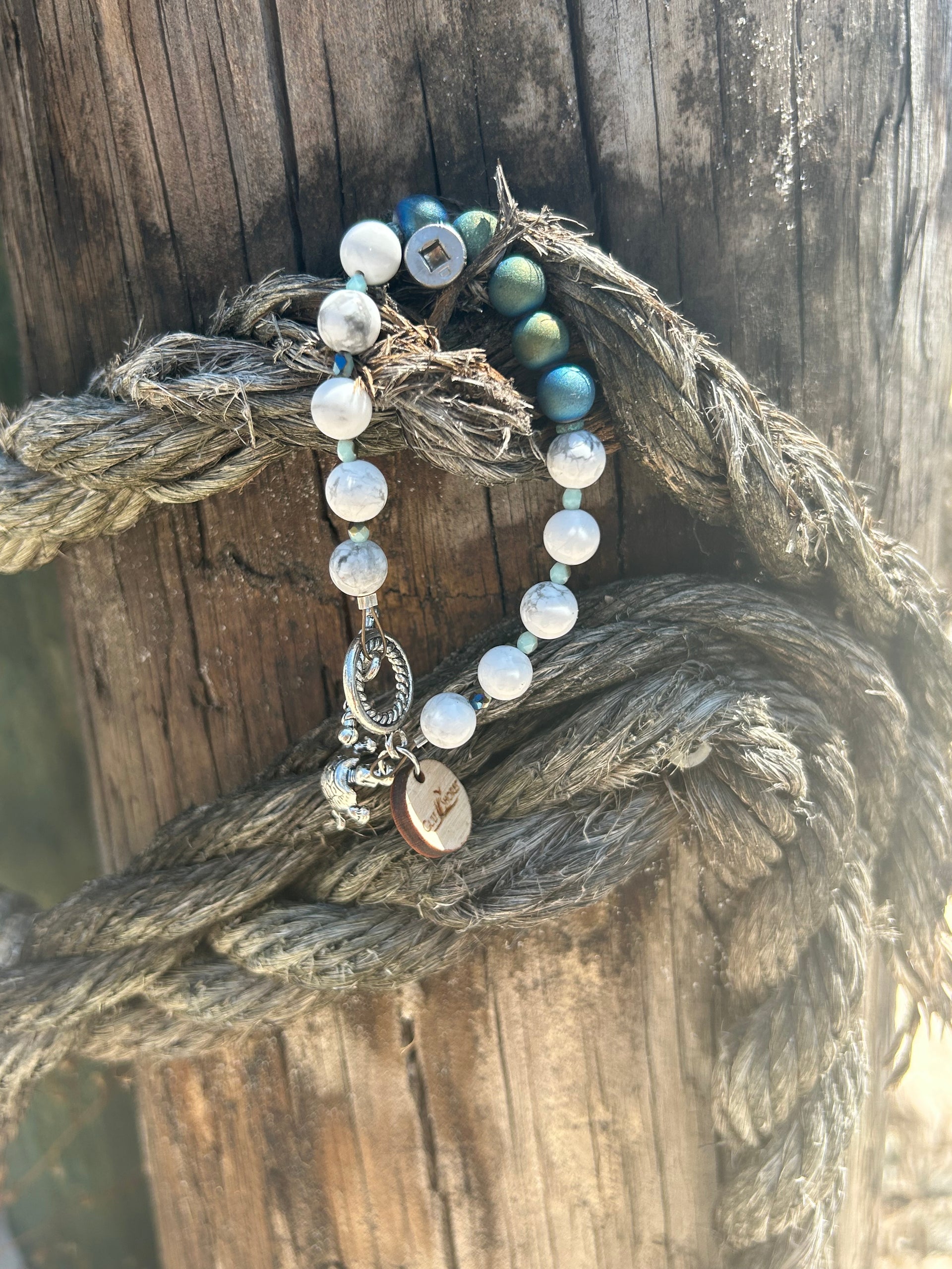 Blue Druzy Stone Bracelet