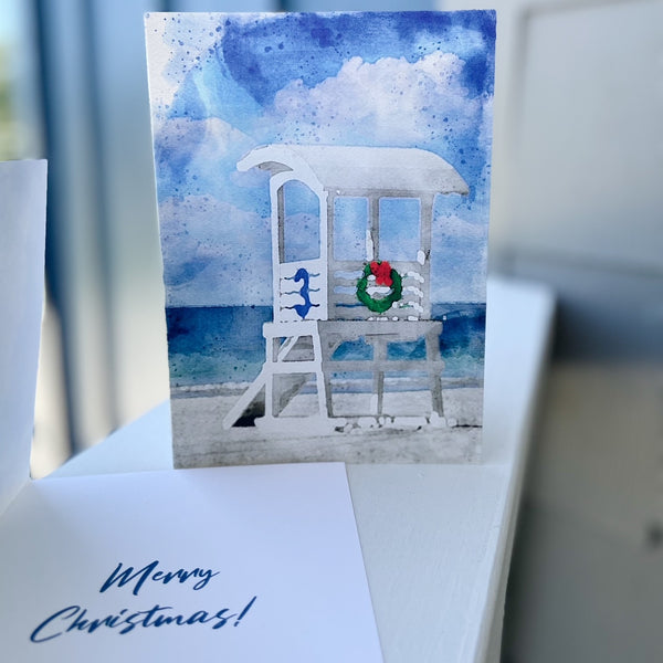 (Individual) Christmas Card- Lifeguard Stand