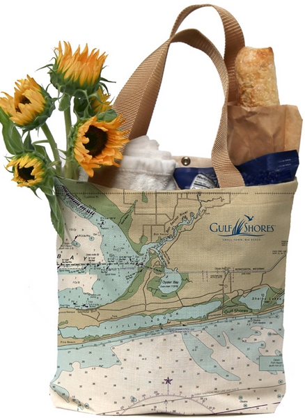 Gulf Shores Map Tote