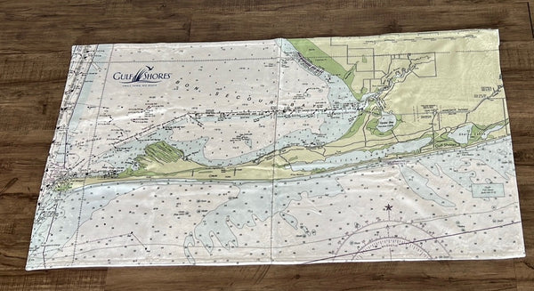 Gulf Shores Map Towel