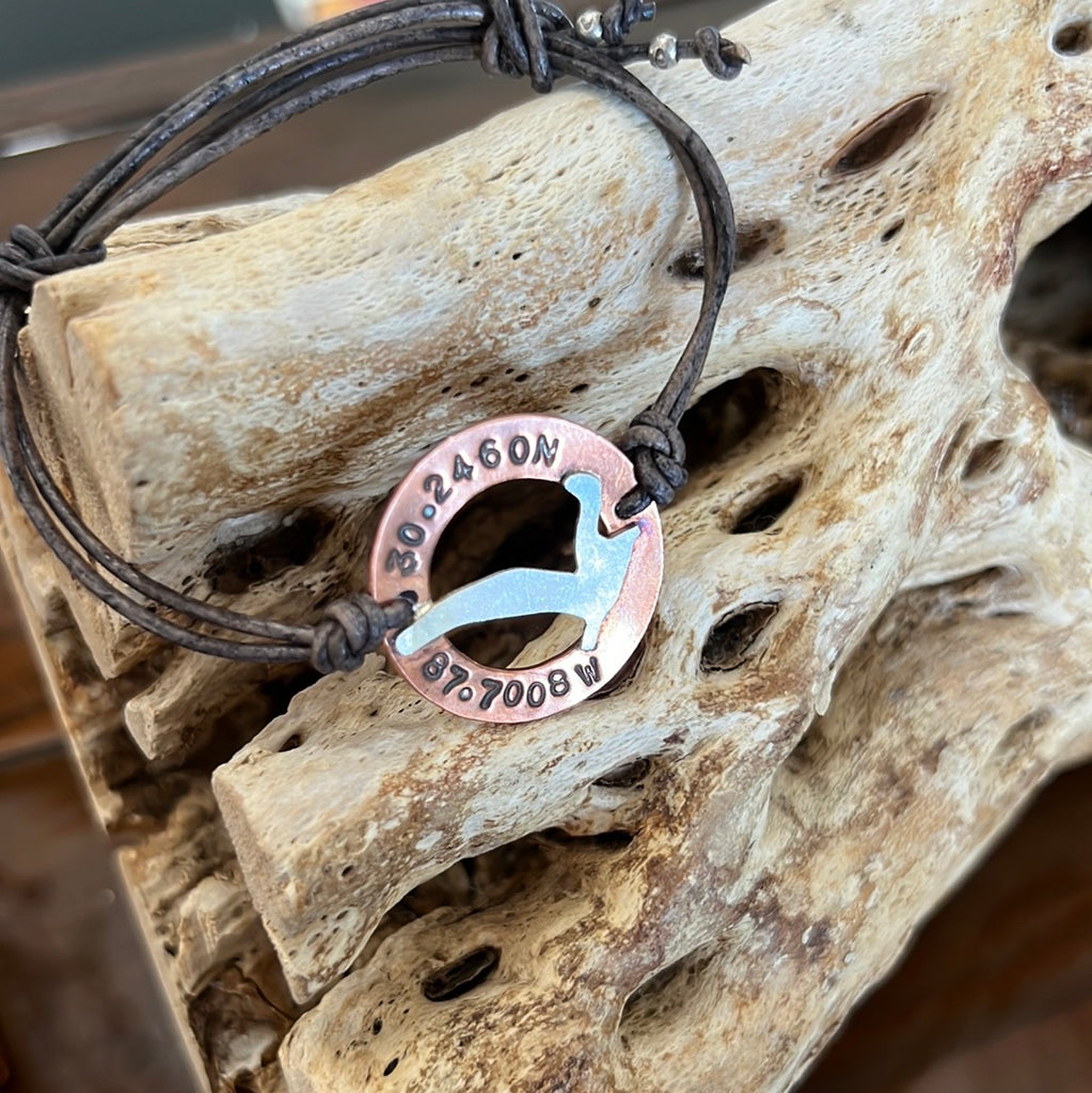 Coordinates & Seagull Bracelet Gulf Shores City Store
