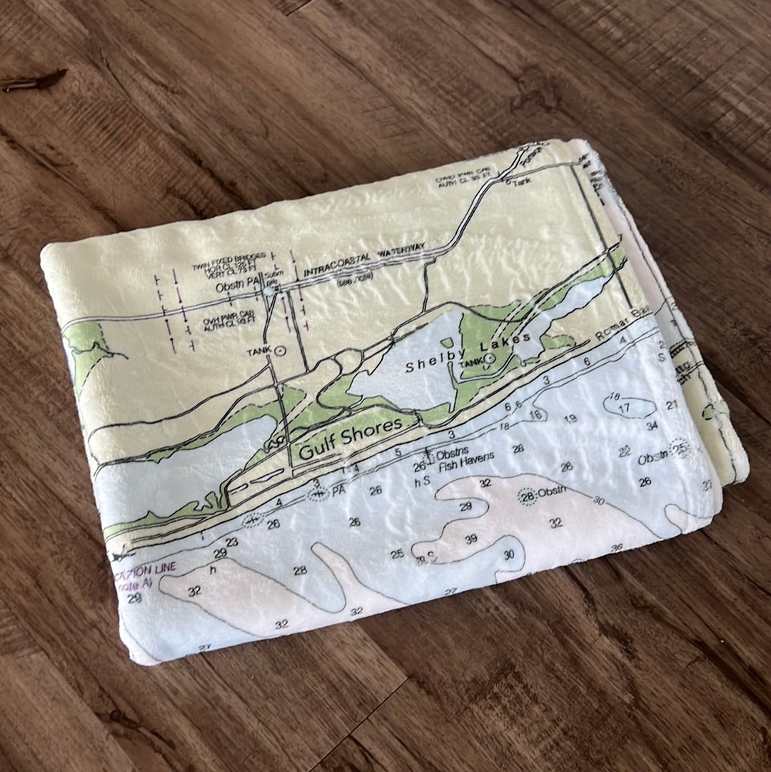 Gulf Shores Map Towel